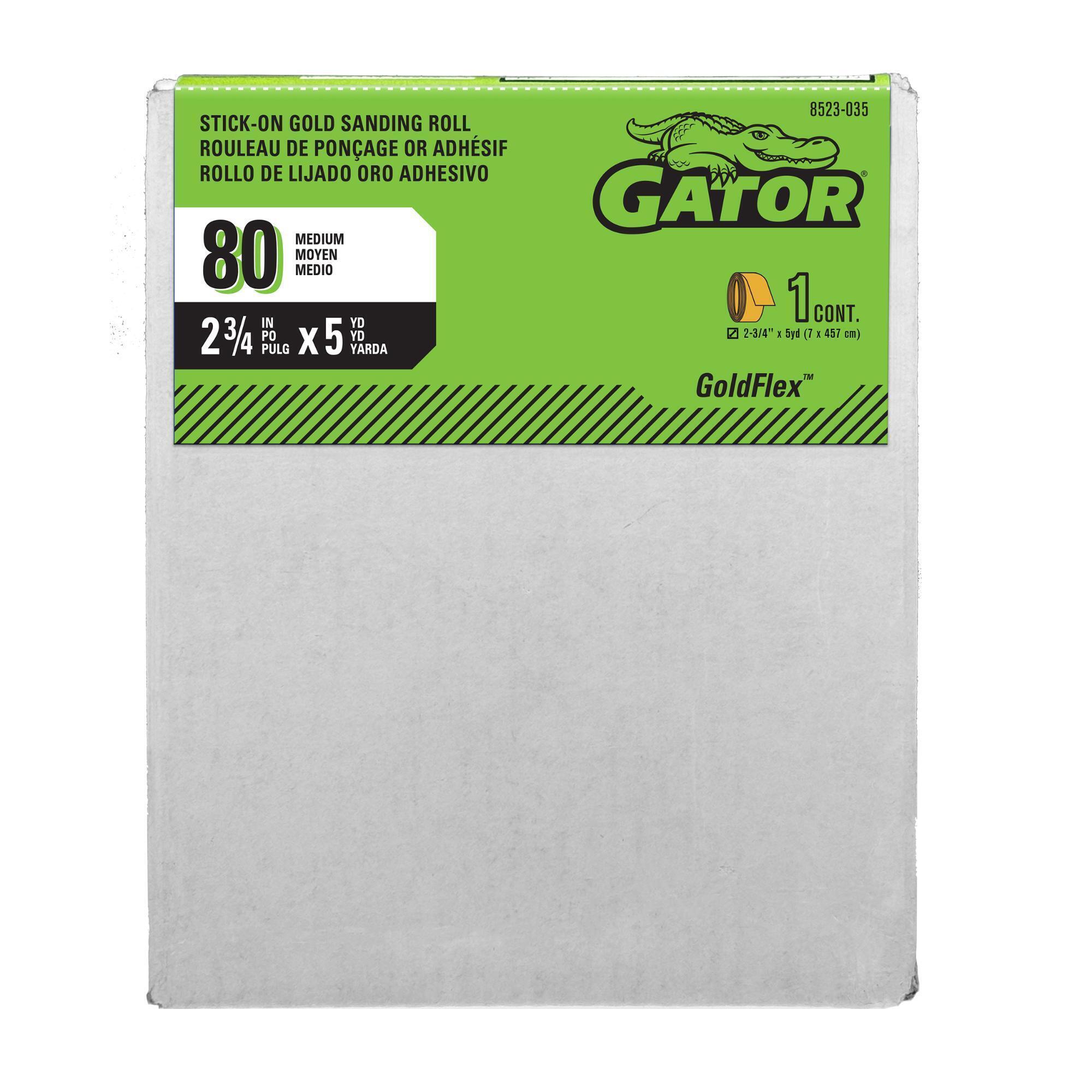 Gator GoldFlex Sanding Roll — 15ft. x 2-3/4in., Aluminum-Oxide, 80 Grit, 4 Pcs, Model# 8523035DS